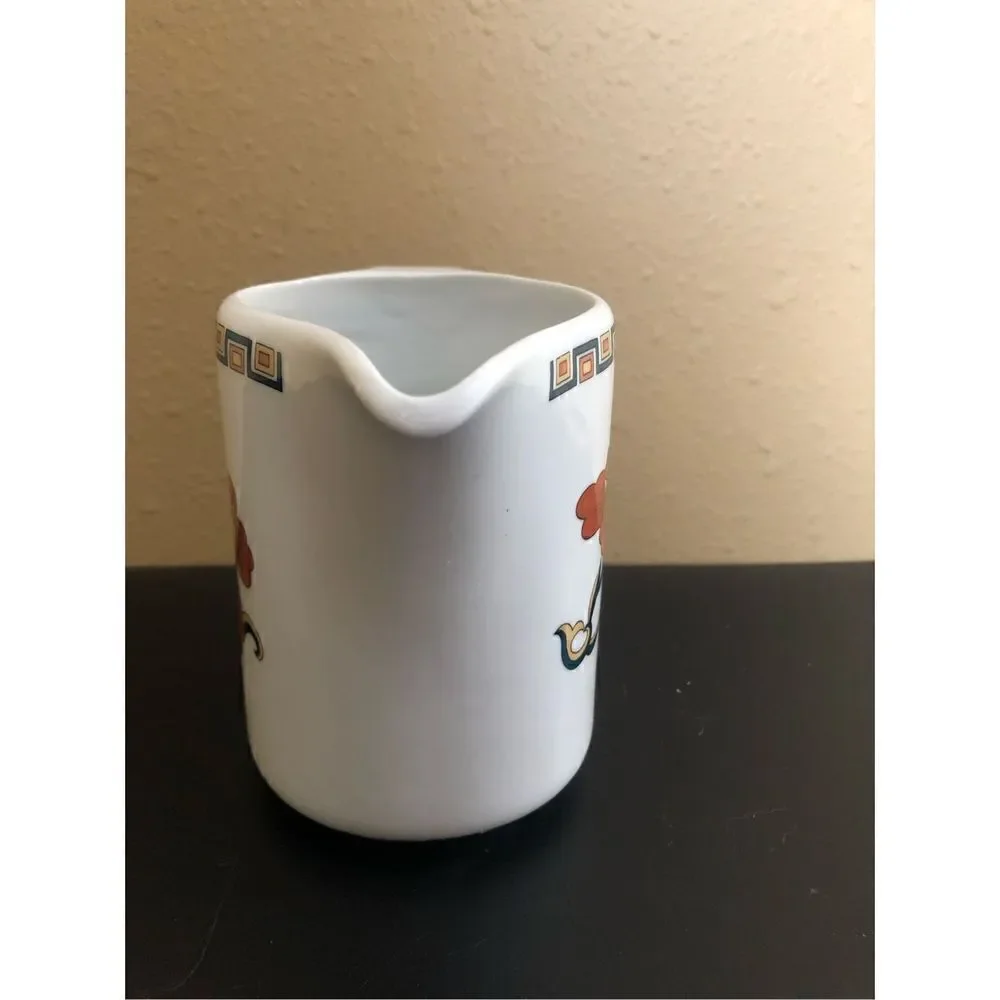 France 2 Ceramic Cream Pitcher with Flowers on Both Sides 5”